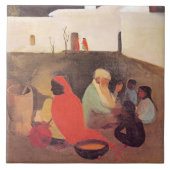 Amrita Sher-Gil - Alte Geschichtenerzählerin, schö Fliese (Vorderseite)
