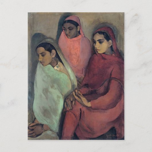 Amrita Sher-Gil painting, Three Girls Postkarte (Vorderseite)