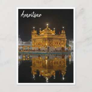 Amritsar Golden Tempel India Night Postkarte