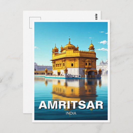 Amritsar Golden Tempel Postkarte (Vorne/Hinten)