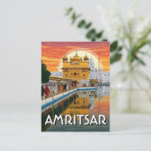 Amritsar Goldener Tempel Indien Postkarte (Stehend Vorderseite)