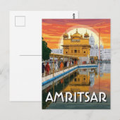 Amritsar Goldener Tempel Indien Postkarte (Vorne/Hinten)