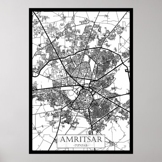 Amritsar Punjab City Map Poster (Vorne)