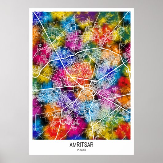 Amritsar Punjab City Map Poster (Vorne)