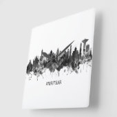 Amritsar Punjab Skyline BW Quadratische Wanduhr (Winkel)