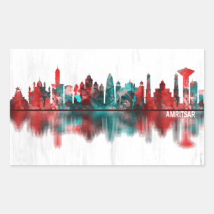 Amritsar Punjab Skyline Rechteckiger Aufkleber