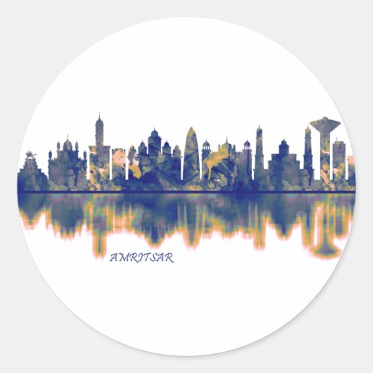 Amritsar Skyline Runder Aufkleber (Vorderseite)