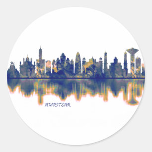 Amritsar Skyline Runder Aufkleber
