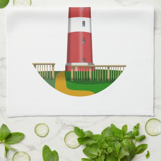 Amrum Lighthouse Deutschland Geschirrtuch (Gefaltet)