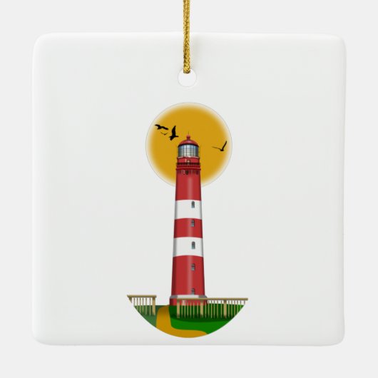 Amrum Lighthouse Deutschland Keramikornament (Rückseite)