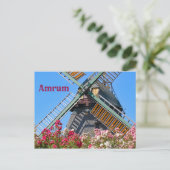Amrum Windmill, Nebel, Nordfriesland, Deutschland Postkarte (Stehend Vorderseite)