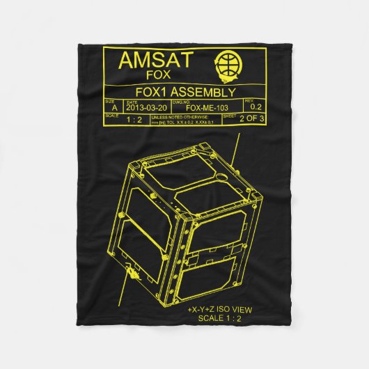 AMSAT Fox-1 Versammlungs-Decke Fleecedecke (Vorderseite)