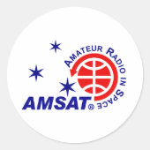 AMSAT-Logo-Aufkleber Runder Aufkleber (Vorderseite)