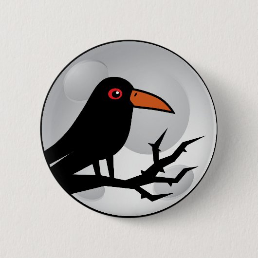 Amsel Goth Rabe/Krähe Button (Vorderseite)