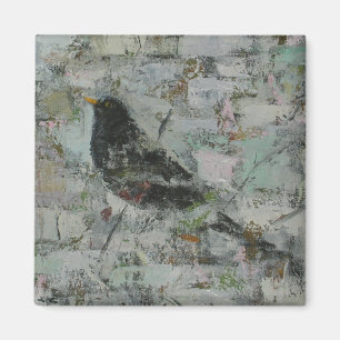 Amsel im Baum Magnet