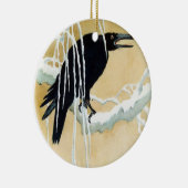 Amsel im Schnee, Ikeda Koson Keramikornament (Rechts)