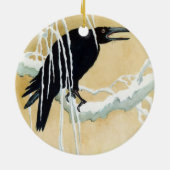 Amsel im Schnee, Ikeda Koson Keramikornament (Hinten)