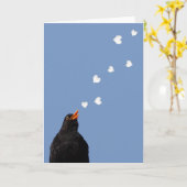 Amsel-Liebe-Lied-Karte Karte (Gelbe Blume)