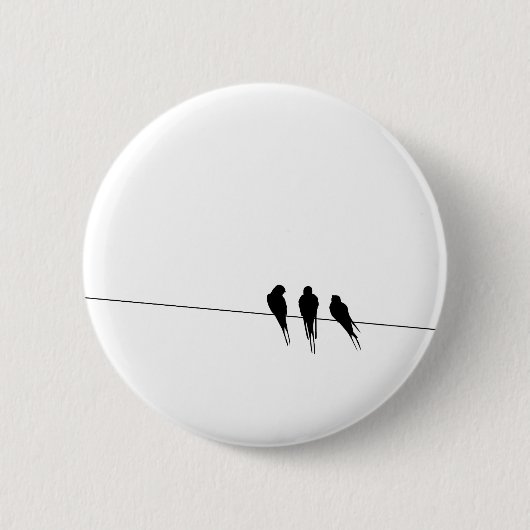 Amsel-Silhouette auf Draht Button (Vorderseite)