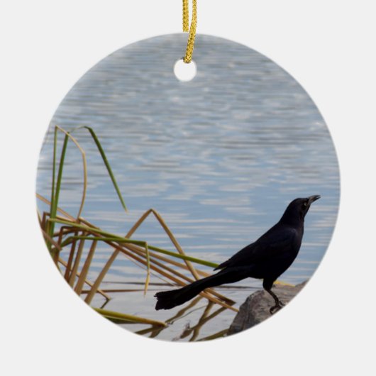 Amsel singen keramik ornament (Vorne)