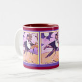 Amsel singt Morgenbrew-Tasse Zweifarbige Tasse (Vorderseite Links)