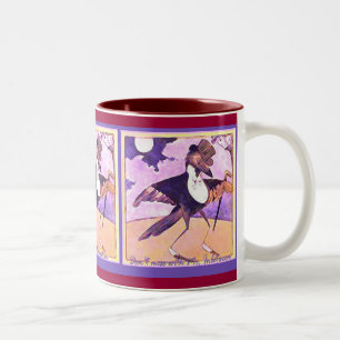 Amsel singt Morgenbrew-Tasse Zweifarbige Tasse