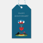 Amsel-Spaghetti-Fleischbällchen Valentinstag-Datum Geschenkanhänger (Vorderseite)