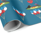 Amsel-Spaghetti-Frikadellen Valentinstag-Date Geschenkpapier (Rolleneckpunkt)