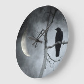 Amsel und der sichelförmige Mond Große Wanduhr (Winkel)
