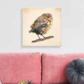 Amseljunges Leinwanddruck (Insitu (Wohnzimmer))