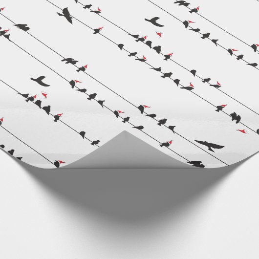 Amseln auf den Drähten Geschenkpapier (Ecke)