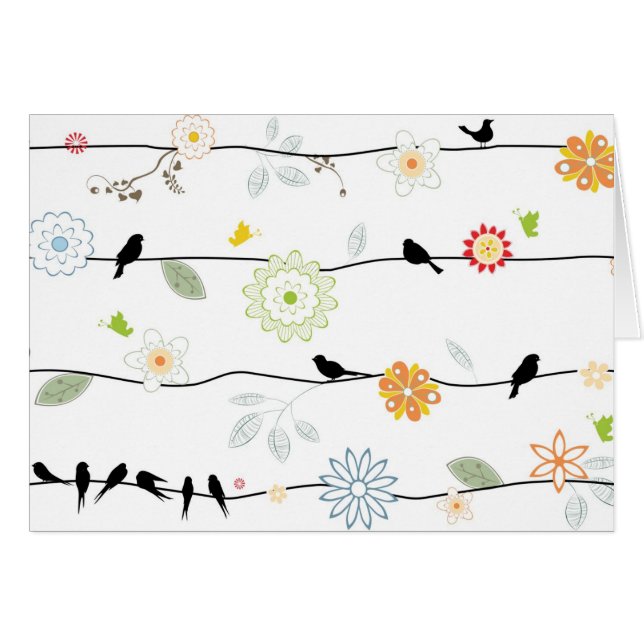 Amseln und Blumen (Vorderseite (Horizontal))