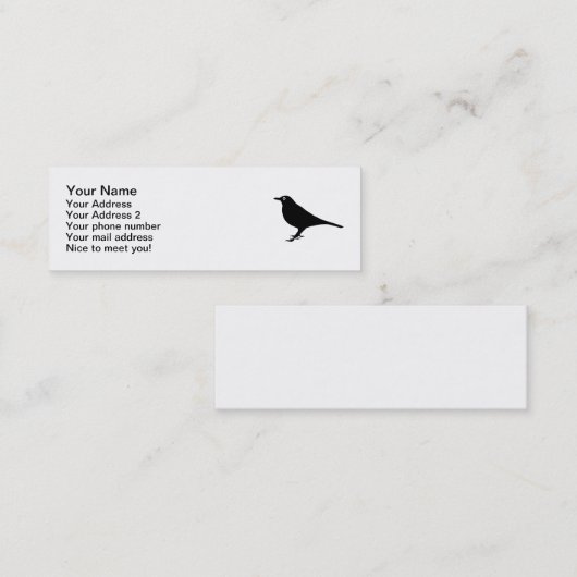 Amselvogel Mini Visitenkarte (Vorne/Hinten)