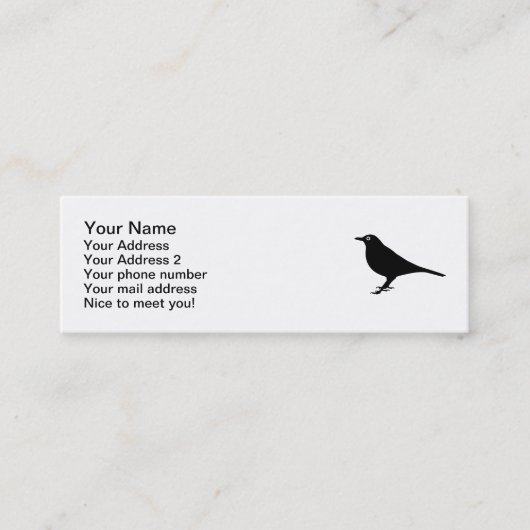 Amselvogel Mini Visitenkarte (Vorderseite)