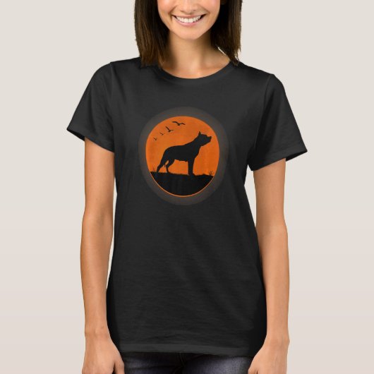 Amstaff American Staffordshire Terrier Retro T-Shirt (Vorderseite)