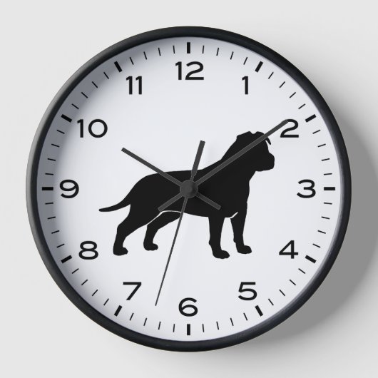 AmStaff American Staffordshire Terrier Silhouette Uhr (Vorderseite)