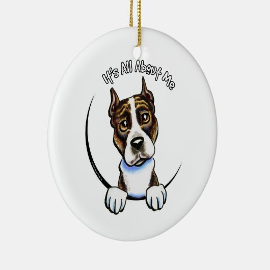 AmStaff Brindle IAAM Keramikornament (Rechts)