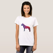 Amstaff Dog Geometric Muster Silhouette Lila T-Shirt (Vorne ganz)