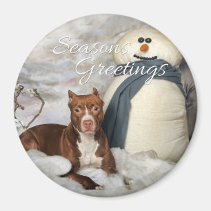 AmStaff "Fröhliche Grüße" Rundmagnet Magnet