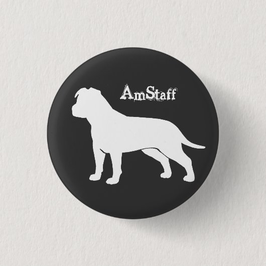 AmStaff mit den schlaffen Ohren Button (Vorderseite)