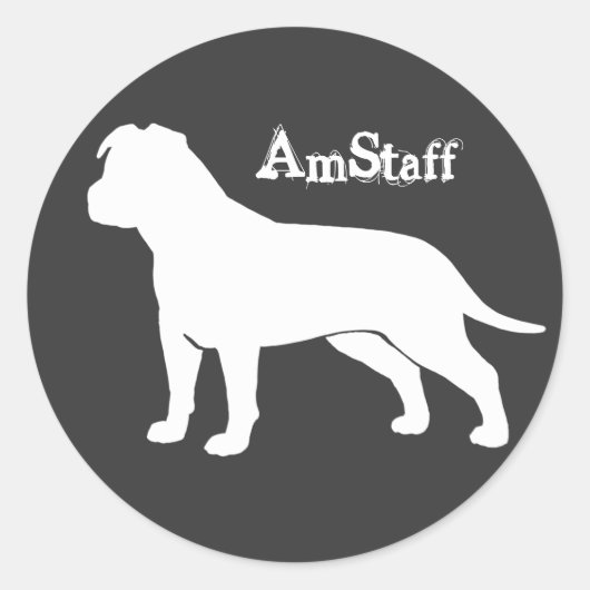 AmStaff mit den schlaffen Ohren Runder Aufkleber (Vorderseite)