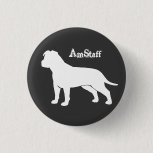 AmStaff mit Schlappohren Button