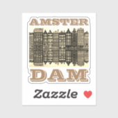 Amster Dam Poster Aufkleber (Blatt)
