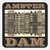 Amster Dam Poster Quadratischer Aufkleber (Vorderseite)