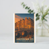 Amsterdam 2025 – City of Canals & Bikes Postkarte (Stehend Vorderseite)