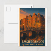 Amsterdam 2025 – City of Canals & Bikes Postkarte (Vorne/Hinten)