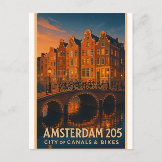 Amsterdam 2025 – City of Canals & Bikes Postkarte (Vorderseite)
