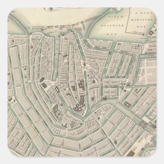 Amsterdam 2 quadratischer aufkleber (Vorderseite)