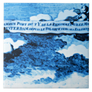 Amsterdam Antike Schiffe Delftware Vintage Look A4 Fliese