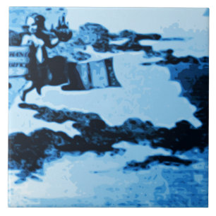 Amsterdam Antike Schiffe Delftware Vintage Look A5 Fliese